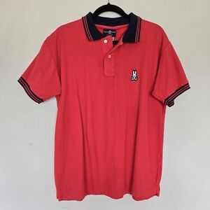 PSYCHO BUNNY Contrast-collar Polo Shirt Men's 7 XL Preppy Summer Streetwear